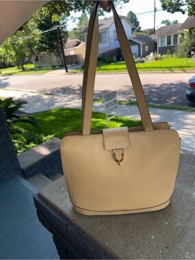 Celine Leather Shoulder Bag with Gold Hardware w COA
